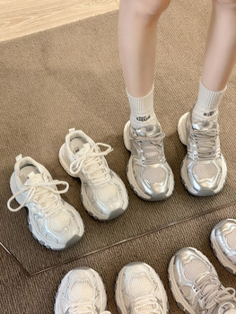 Zhao Lusi and Bai Lu's Same Style Dad Shoes for Women, 2024 New Mesh Summer Height-Increasing Sports Casual Popular Women's Shoes