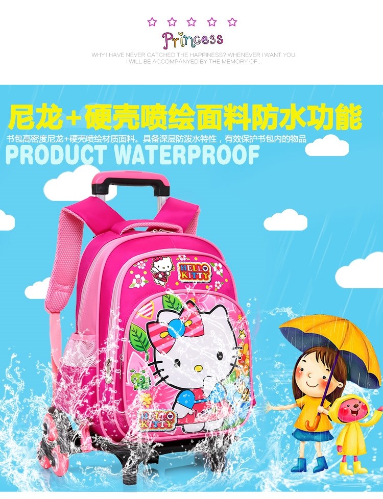 Trẻ em va li trẻ em đẩy- kéo cặp đi học học sinh kéo túi phụ nữ ba bánh trèo lên bánh ba lô có thể tháo rời cặp sách cho bé tiểu học