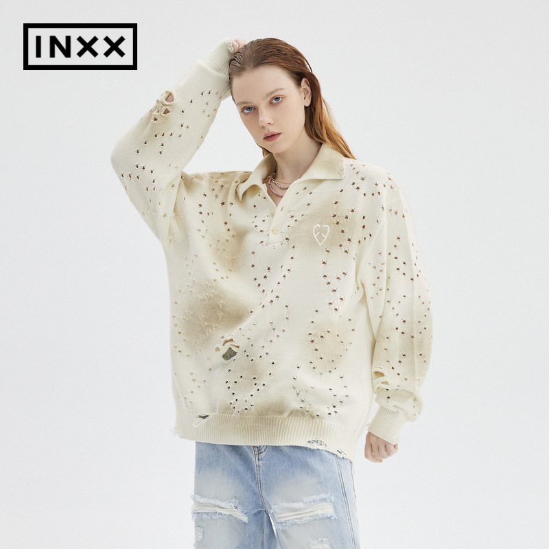 Inxx Apyd Genuine Unisex Trendy Brand New Spring Polo Collar Pullover Knitwear Ape1060337