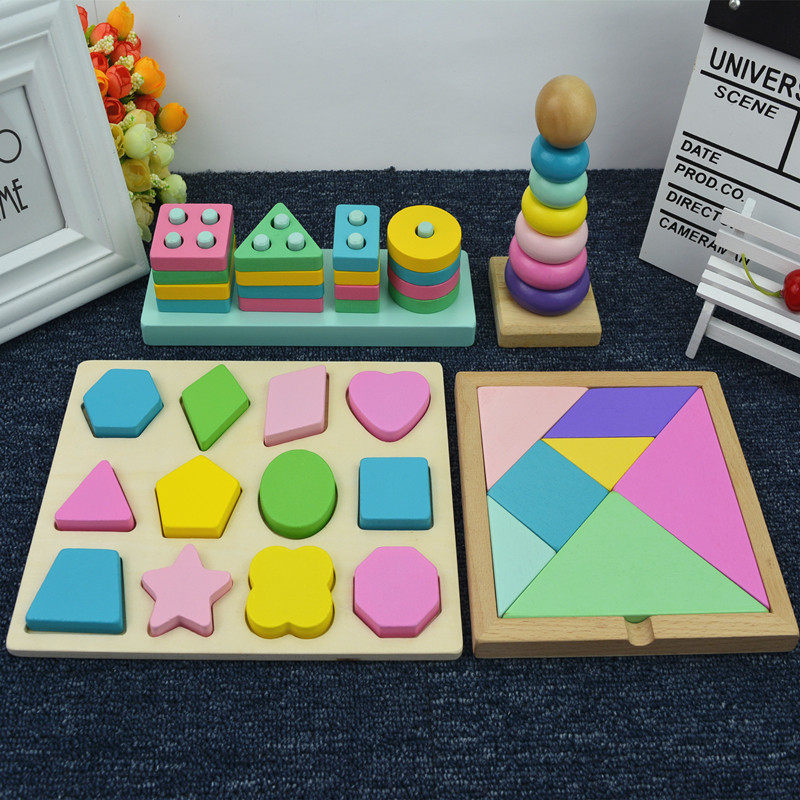 Baby early education cognitive toys One and a half year old girl boy baby puzzle force development building blocks 1-2-3 years old