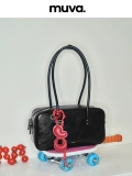 Аксессуары Muva, кожаная брендовая милая сумка с бусинами, сумка с подвеской в ​​виде сердца, новый продукт 2024 года