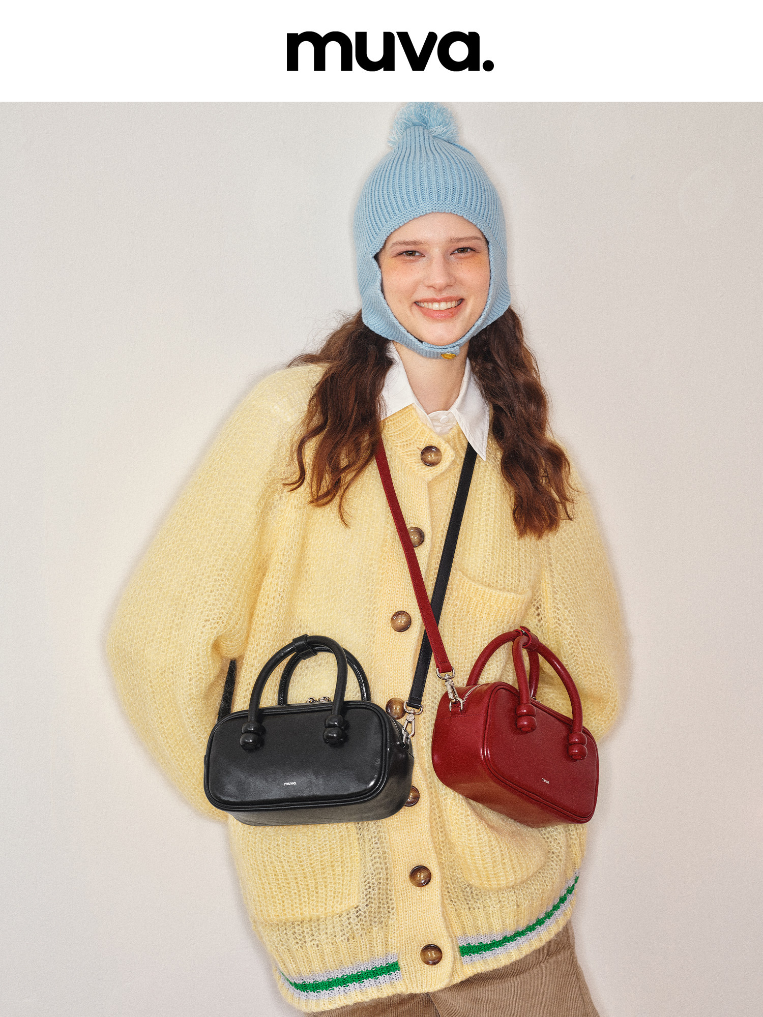 MUVA Original Boston Red Handbag - Zhao Zhaoyi Style, Women's Commuter Genuine Leather Crossbody Bag, 2025 New Arrival - Thumbnail 5