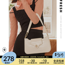 HFresh genuine leather crowdsourced retro crocodile tattooed shoulder carrying handmade stick bag with woman bag new 2021 axillary underpack