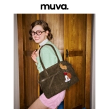 muva Вместительная и большая демисезонная универсальная сумка на одно плечо с молнией