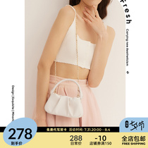 HFresh Mini Crowdfold Single Shoulder Inclined Satchel Handbag Bag Woman Bag New 2021 Tide Soft Peppy Cloud Bag