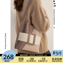 HFresh Large Capacity Tote Bag Collision Color Single Shoulder Bag Package Women Bag New 2021 Commuter Bag Autumn Winter Bag Bucket Bag