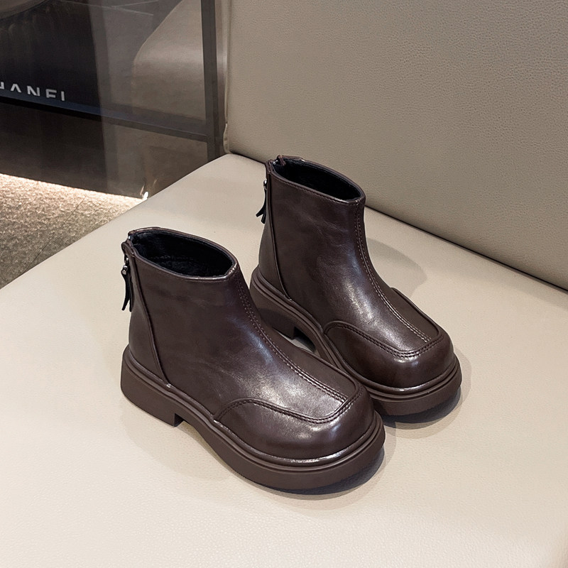 Girls' Boots, Kidsren's Boots, Girls' Velvet Leather Boots, 2025 Winter New Style Short Boots, Cotton Boots, Winter Boots