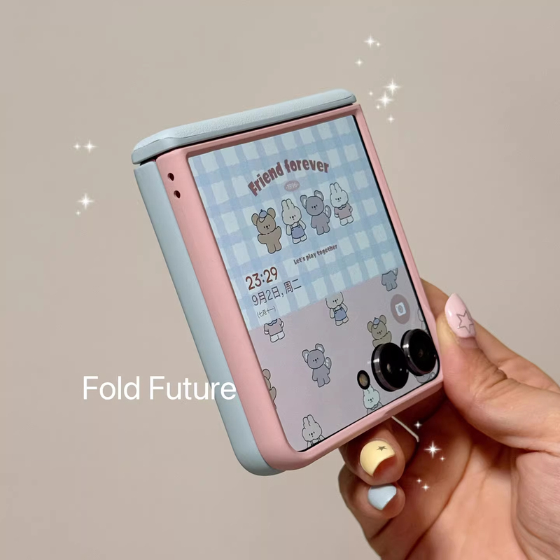 Suitable for Samsung Z Flip 7 Phone Case, New Galaxy Z Flip 7 Fe Foldable Screen Protective Case, Full Coverage Magnetic Central Axis Zf6 Simple Design for Men and Women, Pink and Blue Splicing, Skin-Like Texture ins Case Suitable for Samsung Z Flip 7 Phone Case, New Galaxy Z Flip 7 Fe Foldable Screen Protective Case, Full Coverage Magnetic Central Axis Zf6 Simple Design for Men and Women, Pink and Blue Splicing, Skin-Like Texture ins Case