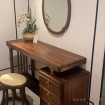 New Chinese style ebony wood dressing table master bedroom Zen storage multi-functional solid wood dressing table with mirror dressing table furniture