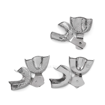 Anhua Dental Stainless Steel Plastic Teeth Tray Dental Impression Teethless Teeth Tray Perforated Non-porous Tray Orthodontic Impression Taking