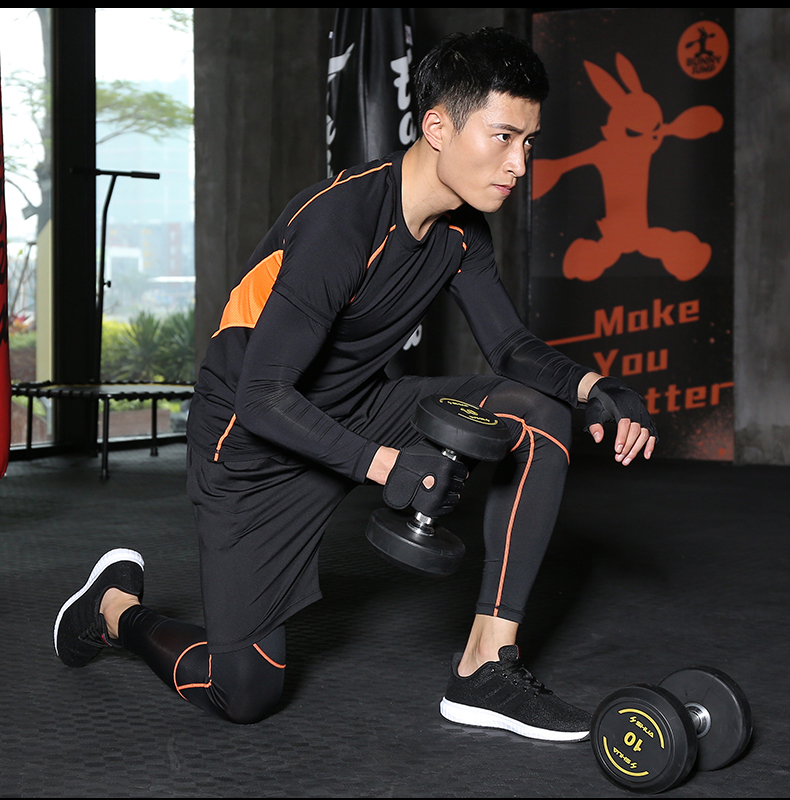 Lu Yifan quần áo tập thể dục nam ba hoặc bốn bộ quần chạy phòng tập thể dục thể thao phù hợp với nam giới đào tạo bóng rổ quần áo quần tập gym