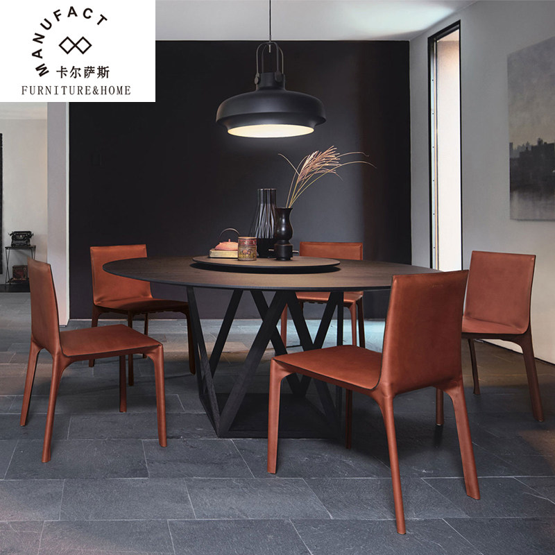 Nordic simple back chair modern leisure leather desk chair luxury household dining chair model room hotel negotiation chair