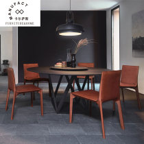 Nordic simple back chair modern leisure leather desk chair light luxury home dining chair model room hotel negotiation chair