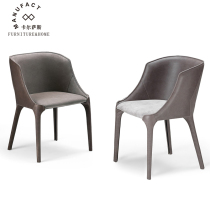 Italian light luxury dining chair saddle leather leisure chair sales office negotiation chair model room dressing chair hotel desk chair