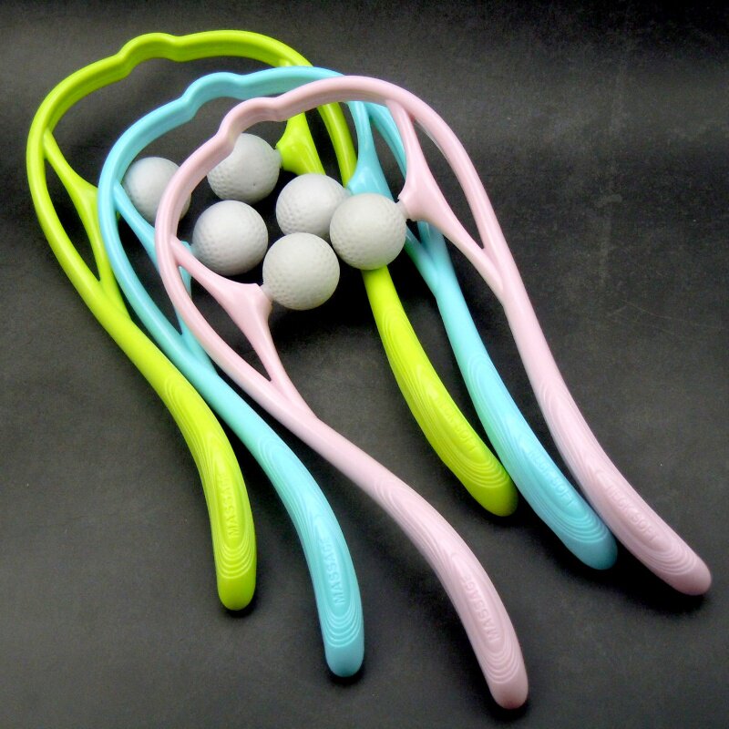 Japanese three-color cervical spine massager manual spherical home office clamp neck shoulder neck massager