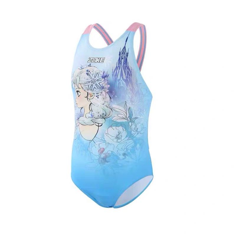 ZOKE Children's Swimsuit Teenage Girls Cute Professional Competition Training Siamese Triangle Children's Swimsuit