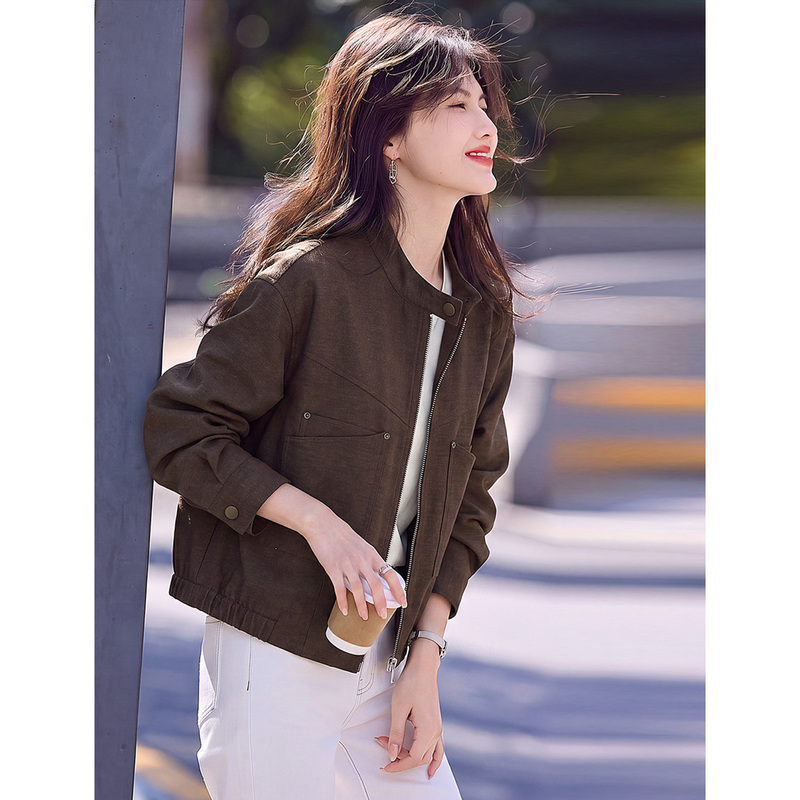 Xinfeiyu Casual and Stylish Stand-Up Collar Short Jacket for Women, 2026 Autumn New Model, Elegant and Versatile Commuter Jacket Xinfeiyu Casual and Stylish Stand-Up Collar Short Jacket for Women, 2026 Autumn New Model, Elegant and Versatile Commuter Jacket