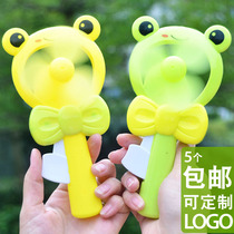 Hand pressure fan small fan soft leaf childrens toy cartoon portable handheld manual Gale mini fan wholesale