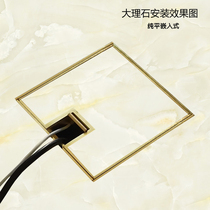 Floor socket can be inlaid marble tile carpet floor flat embedded ground plug Gold marble floor plug