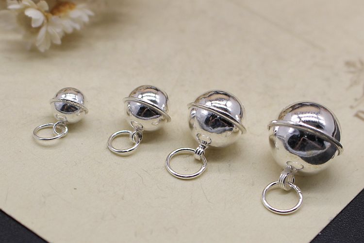 S990 sterling bạc chuông 6,8MM chuông dễ thương DIY phụ kiện bạc dây đỏ vòng tay vòng chân vòng cổ chất liệu - Vòng chân vòng chân bạc nữ đẹp