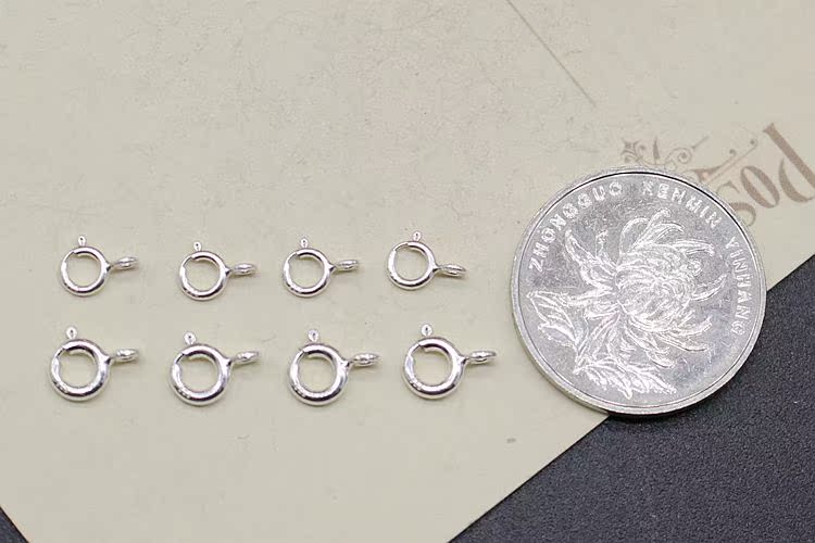 Phụ kiện trang sức DIY S925 Vòng tay bạc sterling Khóa mùa xuân Khóa đeo vòng cổ Vòng đeo tay Khóa bạc Phụ kiện bạc - Vòng chân lắc chân bạch kim