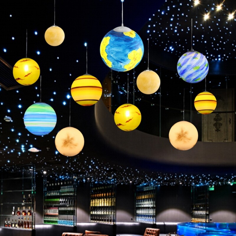 Moon Planet Lamp, Eight Planets, Creative Starry Sky Decoration Chandelier, Outdoor Moon Lamp, Commercial Art Shop Atmosphere Moon Planet Lamp, Eight Planets, Creative Starry Sky Decoration Chandelier, Outdoor Moon Lamp, Commercial Art Shop Atmosphere