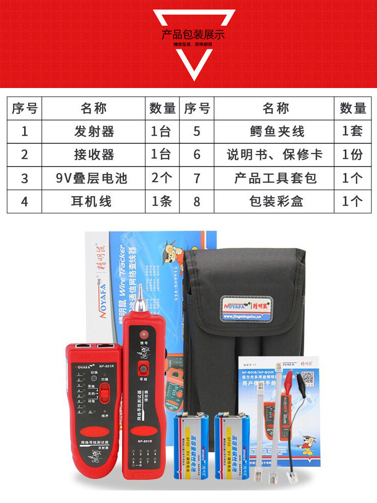 Smart Mouse Nf-801Rb Line Finder Network Tester Network Cable Continuity Detector Smart Mouse Line Tracer