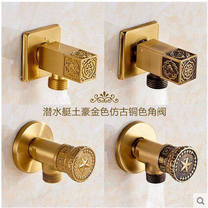 Diving boat angle valve full copper thickened antique European style Toilet Triangle valve F601 F602 F603 F604