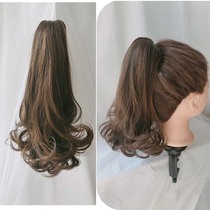 Grab clip roll ponytail wig female medium long curly hair ponytail big wave natural fluffy pear flower braid shark clip