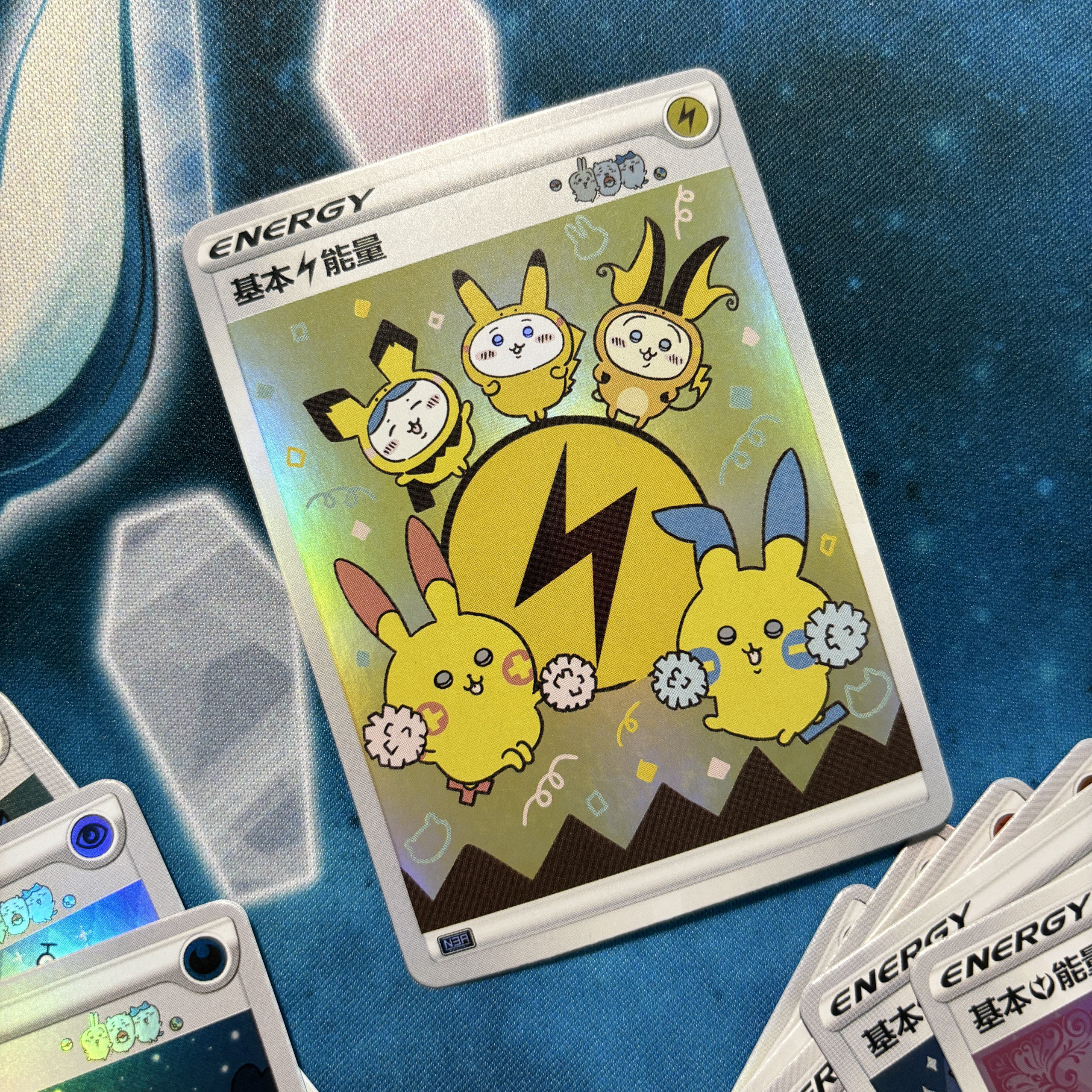 Настольная игра 关注领券【chiikawa】宝可梦ptcg代牌同人能量 N3A
