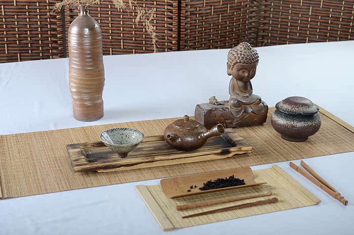 Kung Fu Tea Set Phụ kiện Rèm tre Zen Tre Mat Kích thước Tre Tre Mat Pad cách nhiệt đặc biệt bộ ấm trà cao cấp