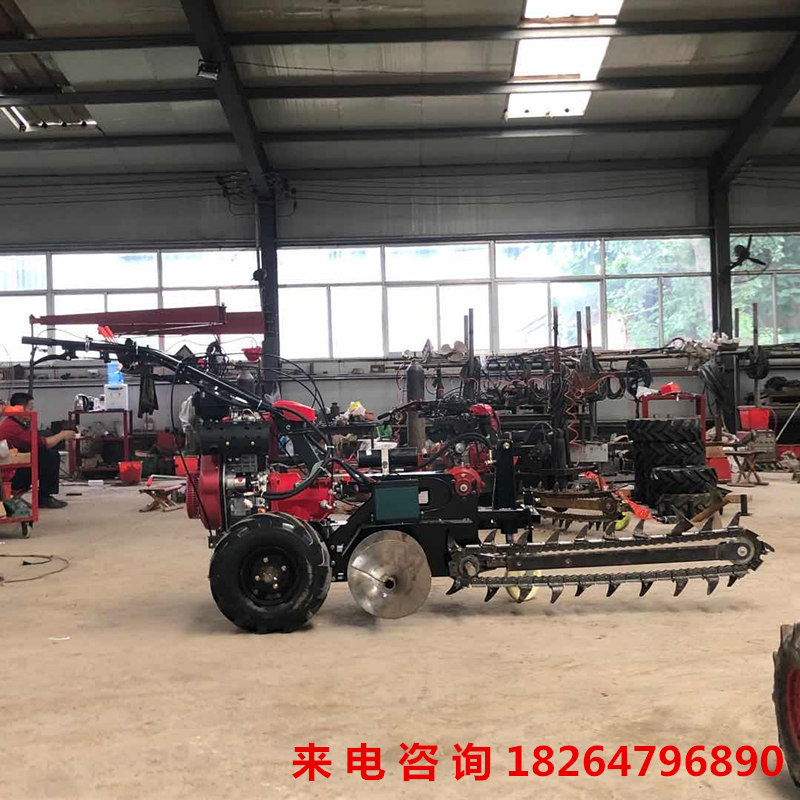 Multifunctional small hand-supporting chain ditching machine cable optical cable cable-opening machine tap water pipe digging ditch machine