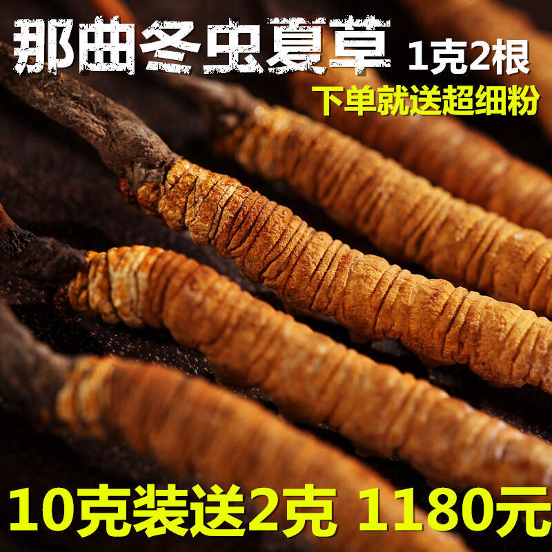 (10g package free 2g) Tibet Nagqu Cordyceps sinensis 1g 2 root grass Cordyceps dry goods gift box