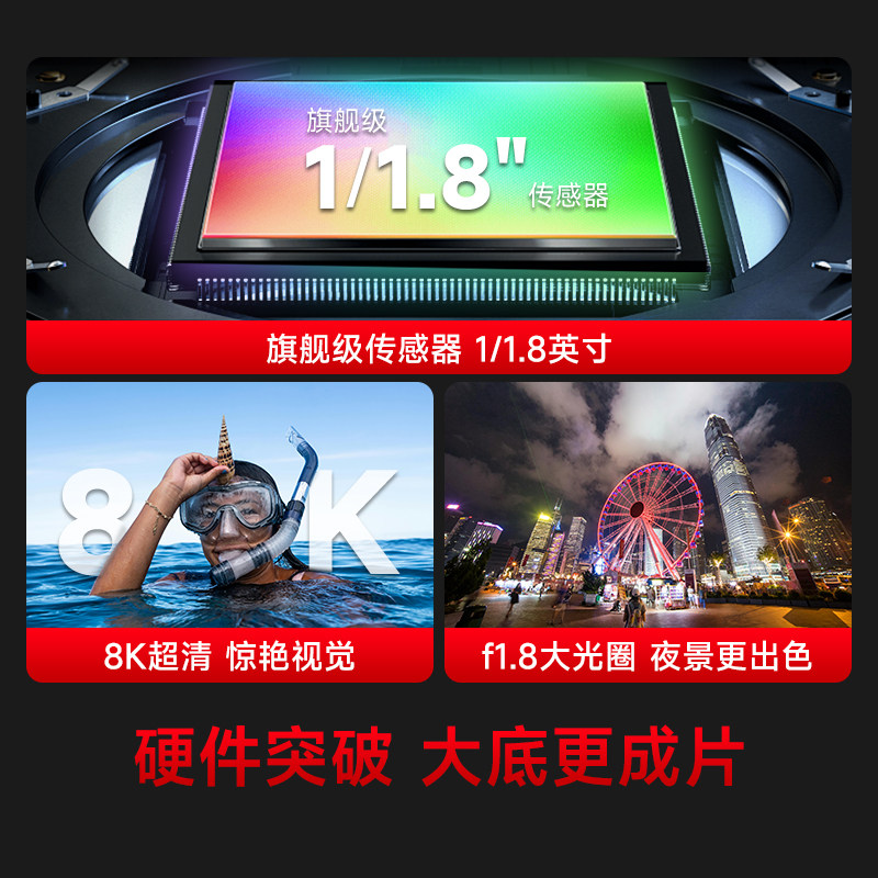 Shandog A13 Action Camera 8K Magnetic Quick-Release Motorcycle Driving Recorder Non-360 Panoramic Riding Camera