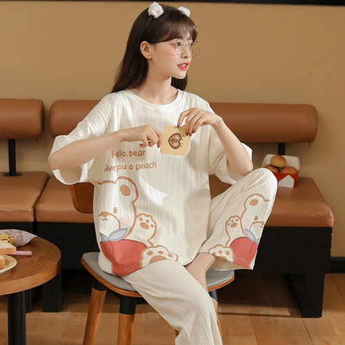 Милый корейский комплект для отдыха, популярно в интернете, короткий рукав