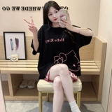 Летняя тонкая пижама, осенние нарукавники, милый комплект для школьников, динозавр, большой размер, короткий рукав, осенняя, свободный крой