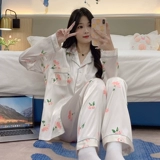 Шелковая осенняя пижама, летний тонкий лонгслив, демисезонный комплект