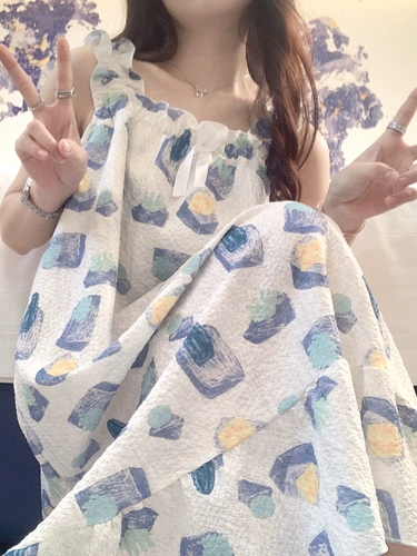 Летняя пижама, плетеный летний весенний топ с чашечками, эффект подтяжки, оверсайз, осенняя