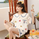 Летняя тонкая пижама, осенние нарукавники, милый комплект для школьников, динозавр, большой размер, короткий рукав, осенняя, свободный крой