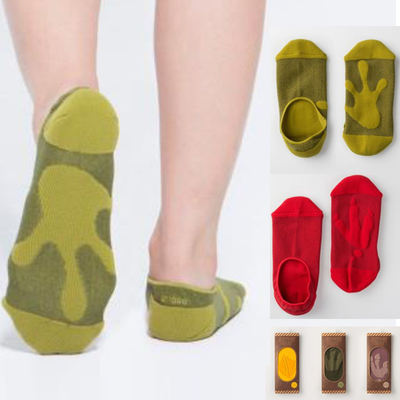 Clearance sale of Spring and summer imported, cool and fun footprint socks, dinosaur, frog, bear, footprint, colorful men's and women's short boat socks