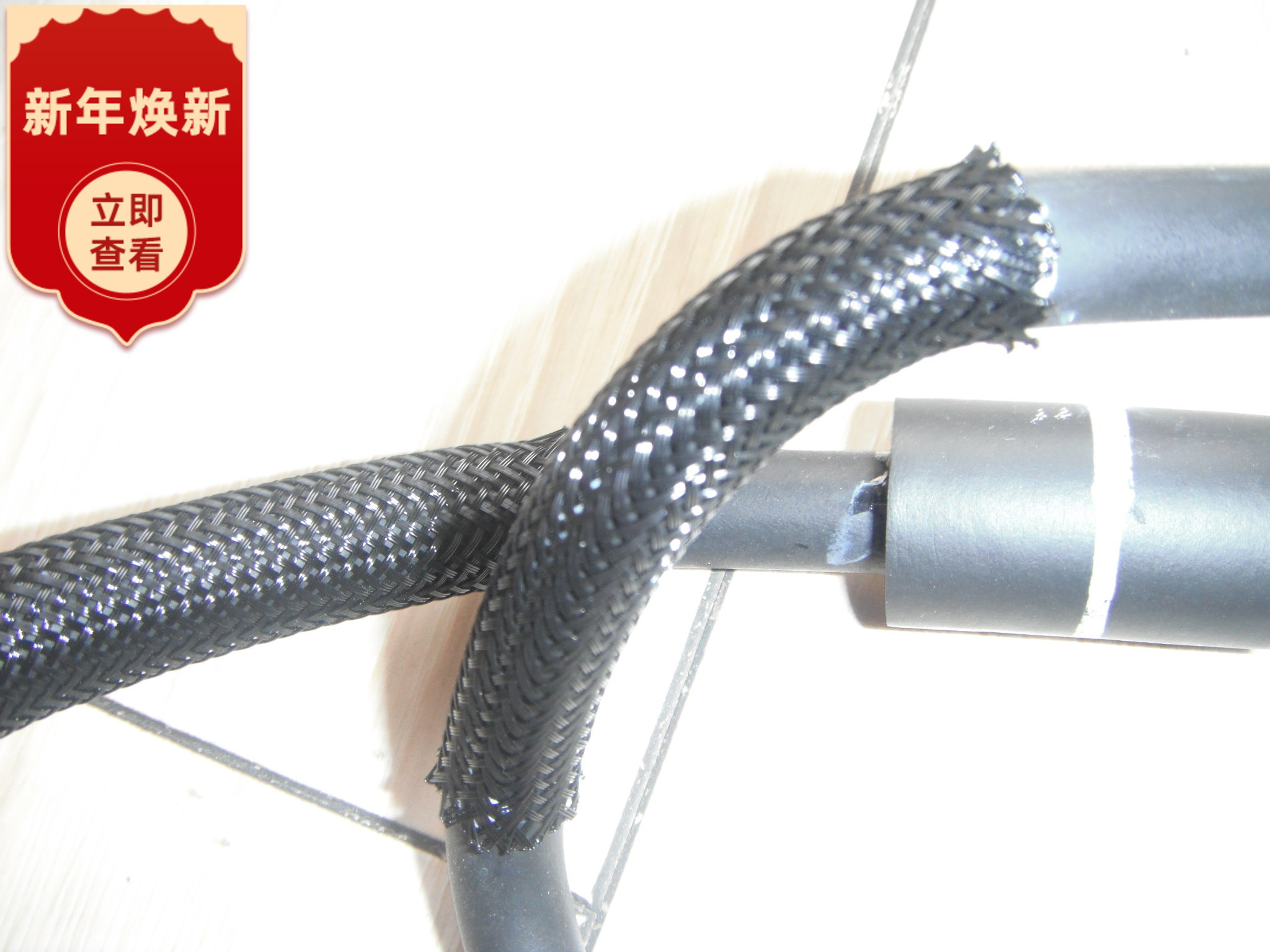 New Shiqiang high and low temperature resistant flame retardant nylon woven mesh tube wear-resistant PET telescopic sleeve black snakeskin mesh