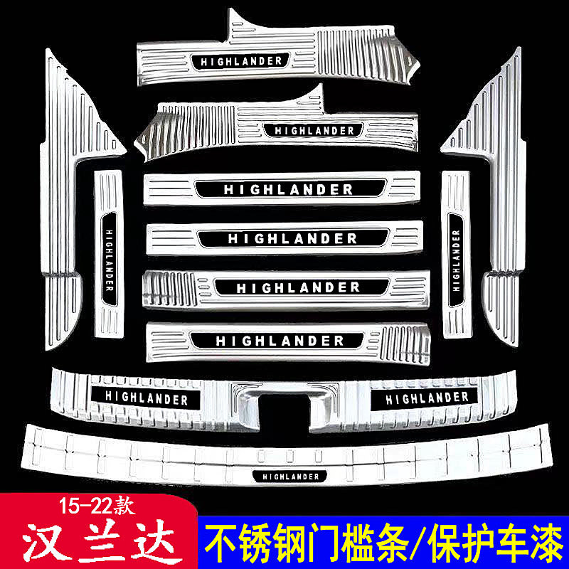 21 Highlander threshold strip interior modification accessories 22 welcome pedal protection strip tailbox rear skid plate decoration