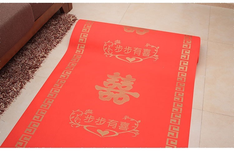 Kết hôn với một thảm đỏ chào đón cửa hàng đám cưới dùng một lần đơn giản thảm không trơn trượt nhà đỏ thảm sàn hình chữ nhật - Thảm thảm tròn