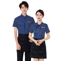 Hotel waiter work clothes female short-sleeved catering burger restaurant hot pot bar KTV front desk work uniform male