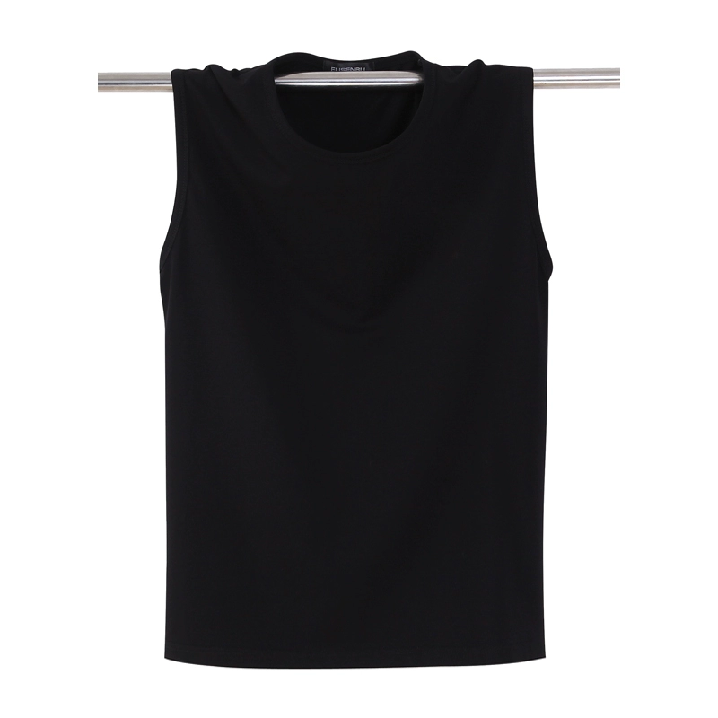 Mùa hè mới không tay vest nam cotton phần mỏng thể thao đáy vai rộng t-shirt kích thước lớn màu rắn vòng cổ mồ hôi vest