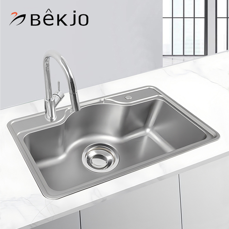 Korean White Bird Stainless Steel Sink Nano Traceless Large Single Tank Only Lotus Effect Sink Ks760