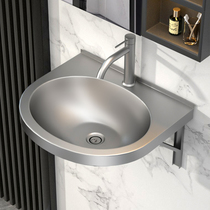 Small household 304 stainless steel wash basin basin basin bathroom wash basin single basin wall-mounted