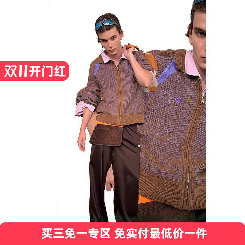 Umamiism Has a Rich Sound 23Aw Mountain Stone Wave Two-Tone Sweater