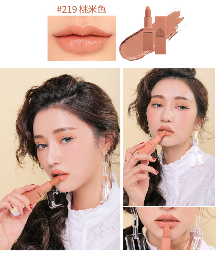 3CE mùa thu đông mới Son môi mờ 2017 thỏi son lì ăn đất bí ngô màu cam bẩn 222 222 220 son merzy vỏ xanh bảng màu