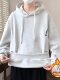 Fleece-Lined Thickened Sweatshirt for Men, Hooded, Autumn and Winter Design, Trendy Brand, Gray, Sporty Style, Warm Top for Teenagers